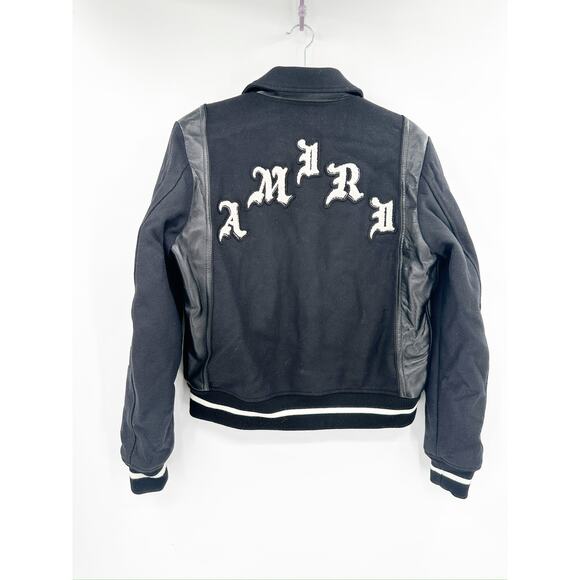 AMIRI Wes Lang Varsity Jacket Bomber Leather Skulls Size 46 NO COLLAR - Picture 5 of 13